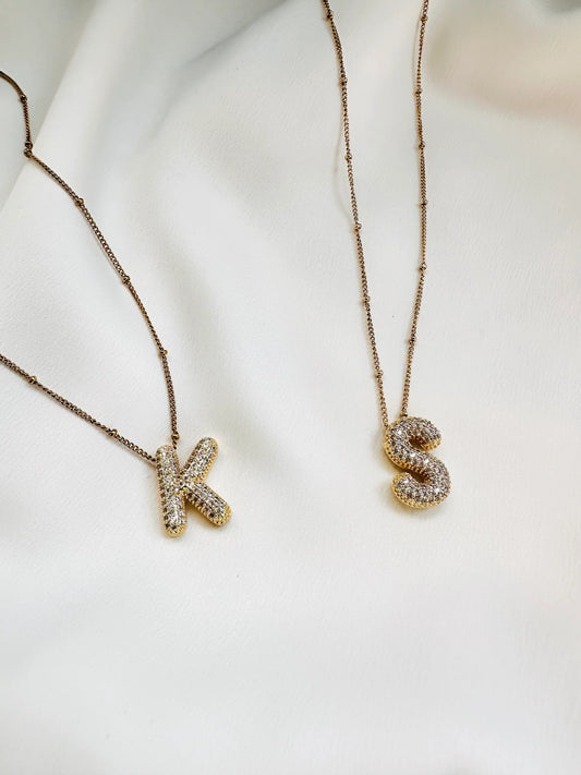 BUBBLE LETTER WATER RESISTANT NECKLACE
