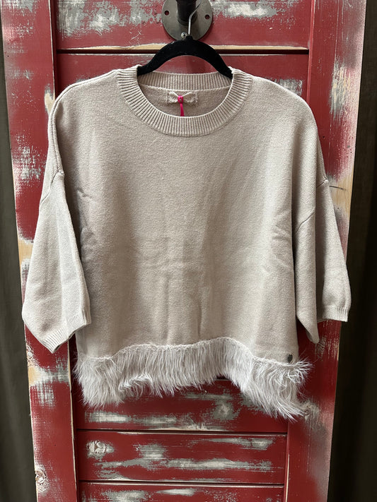 KNIT PULLOVER SWEATER 3/4 SLEEVE