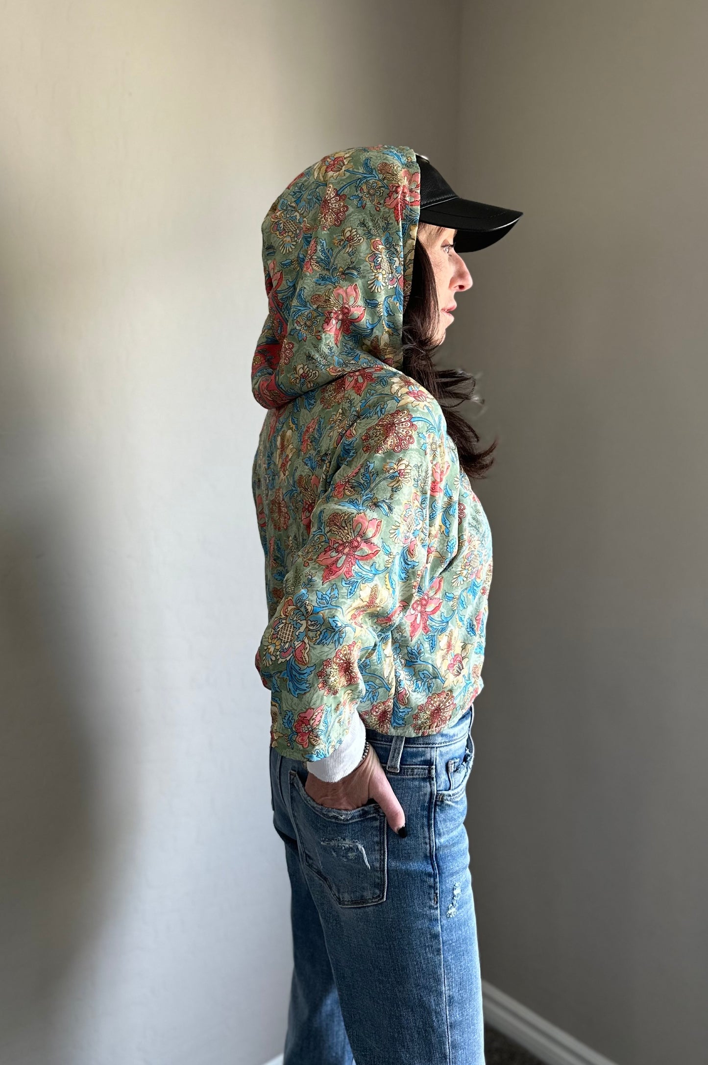 Luxe Silk Hoodie - Floral