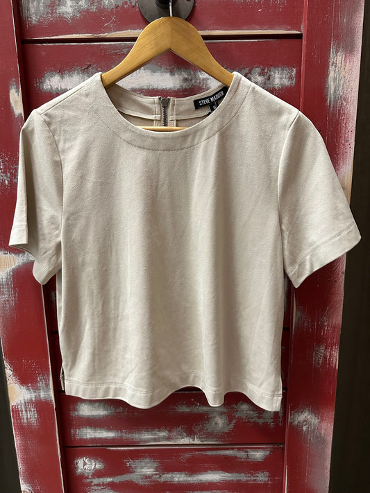 EZRA STEVE MADDEN FAUX SUEDE TOP