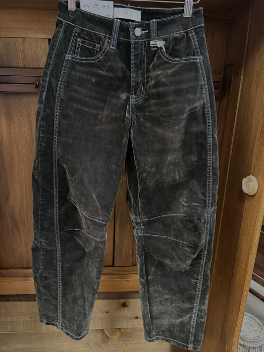 VERVET FLOCKED BARREL DENIM