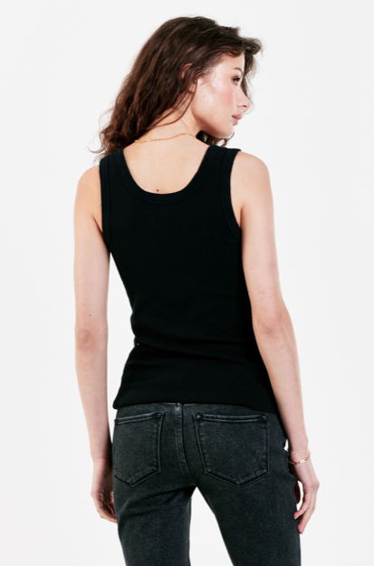 DEEP ROUND NECK FITTED TANK TOP