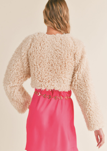 FAUX FURRY CROPPED JACKET