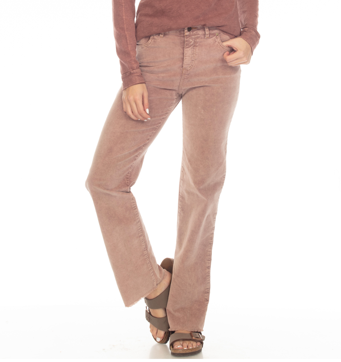 RUMI MID RISE SLIGHT FLARE CORDUROY PANT