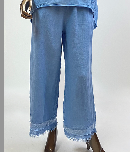 LINEN PULL ON DRAWSTRING PANT