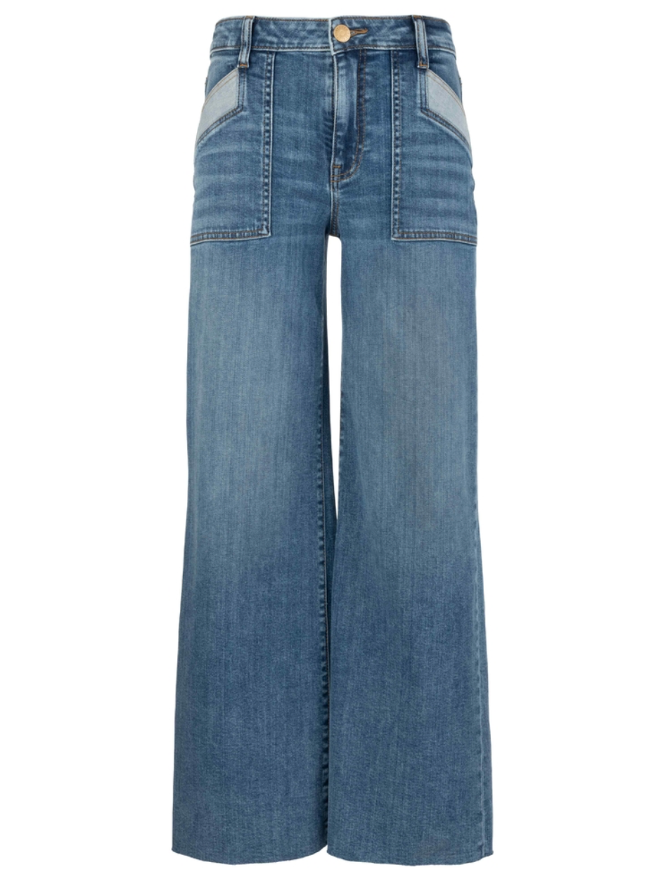 KUT MAYA PORKSHOP FRONT POCKETS WIDE LEG RAW HEM