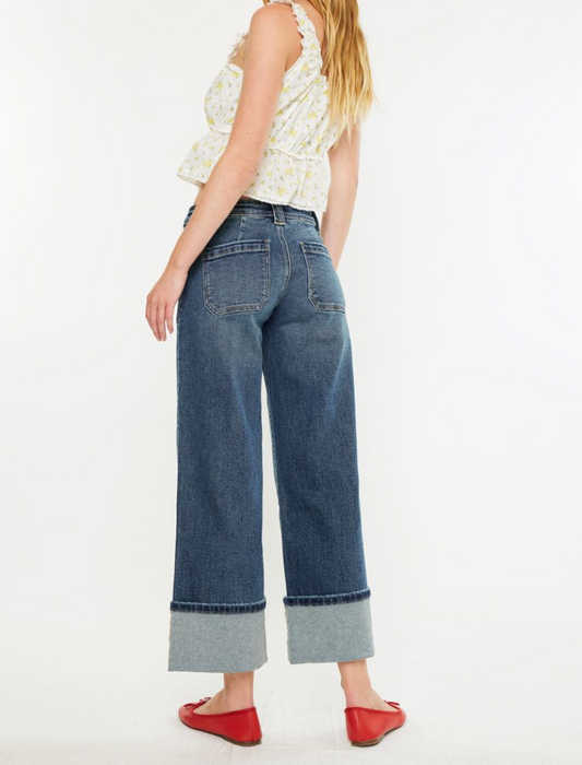 KANCAN MID RISE WIDE LEG JEAN
