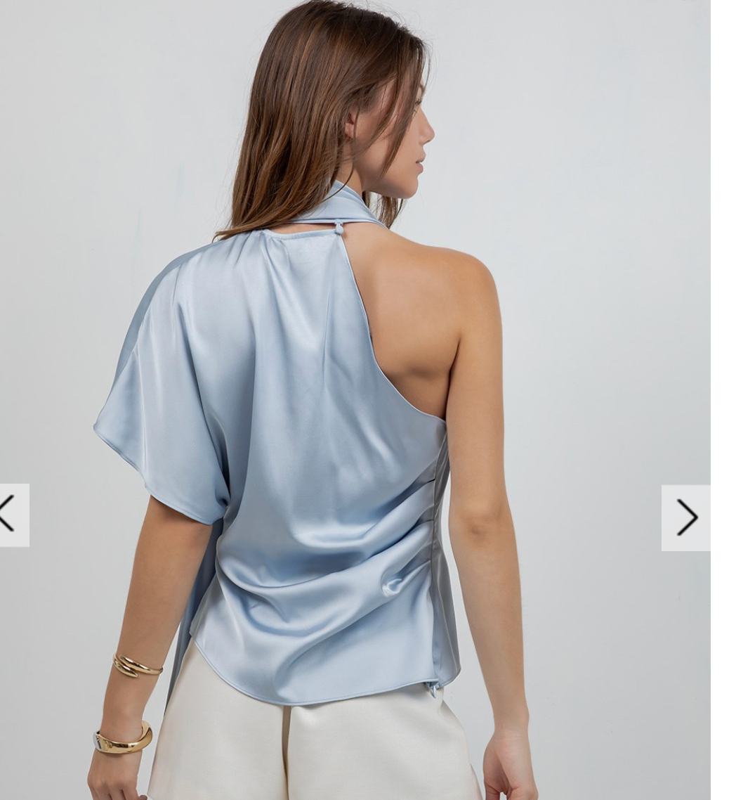 ONE SHOULDER ASYMMETRICAL TOP WITH SCARF