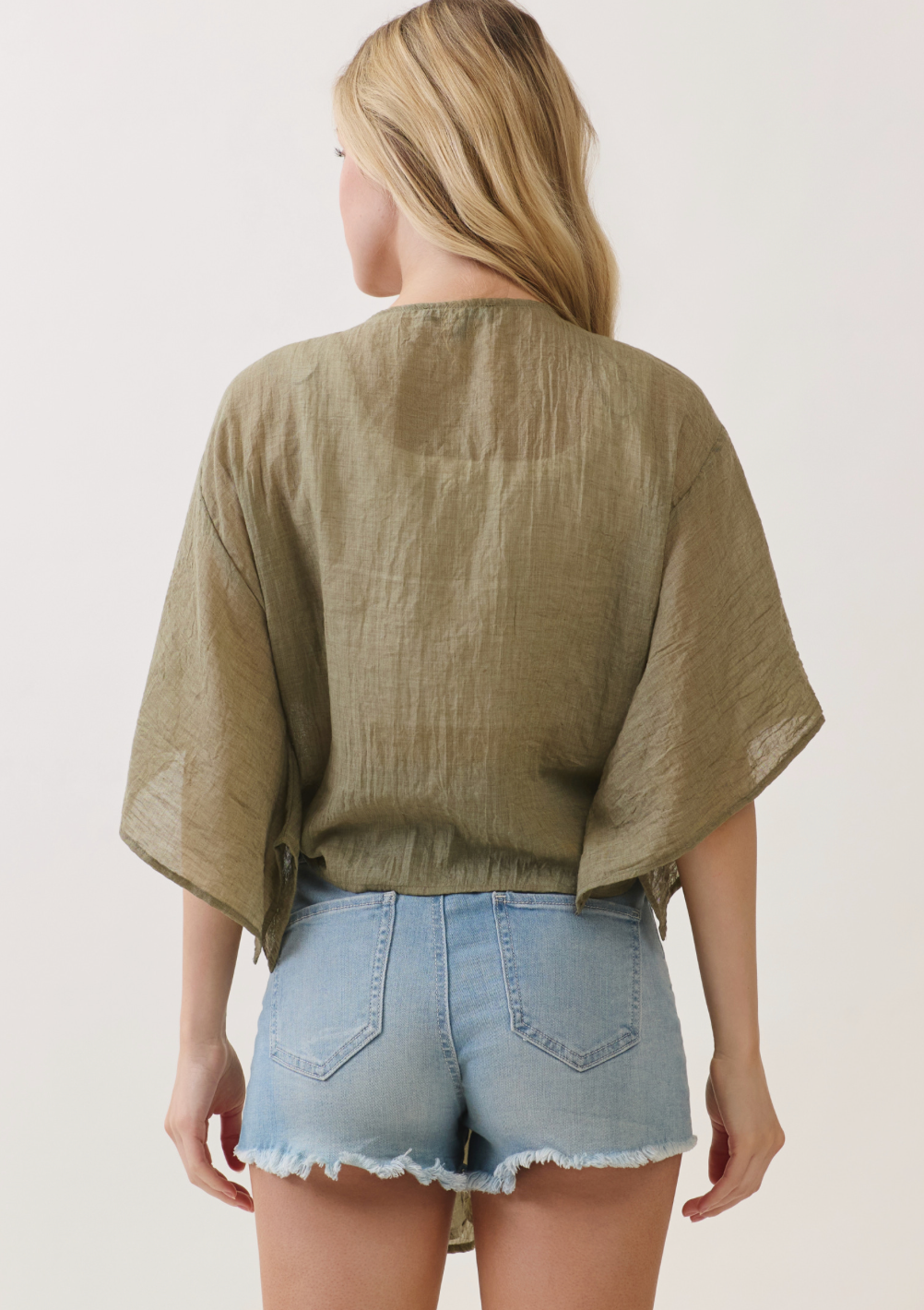 OPEN-FRONT CARDIGAN WITH SELF-TIE DETAIL