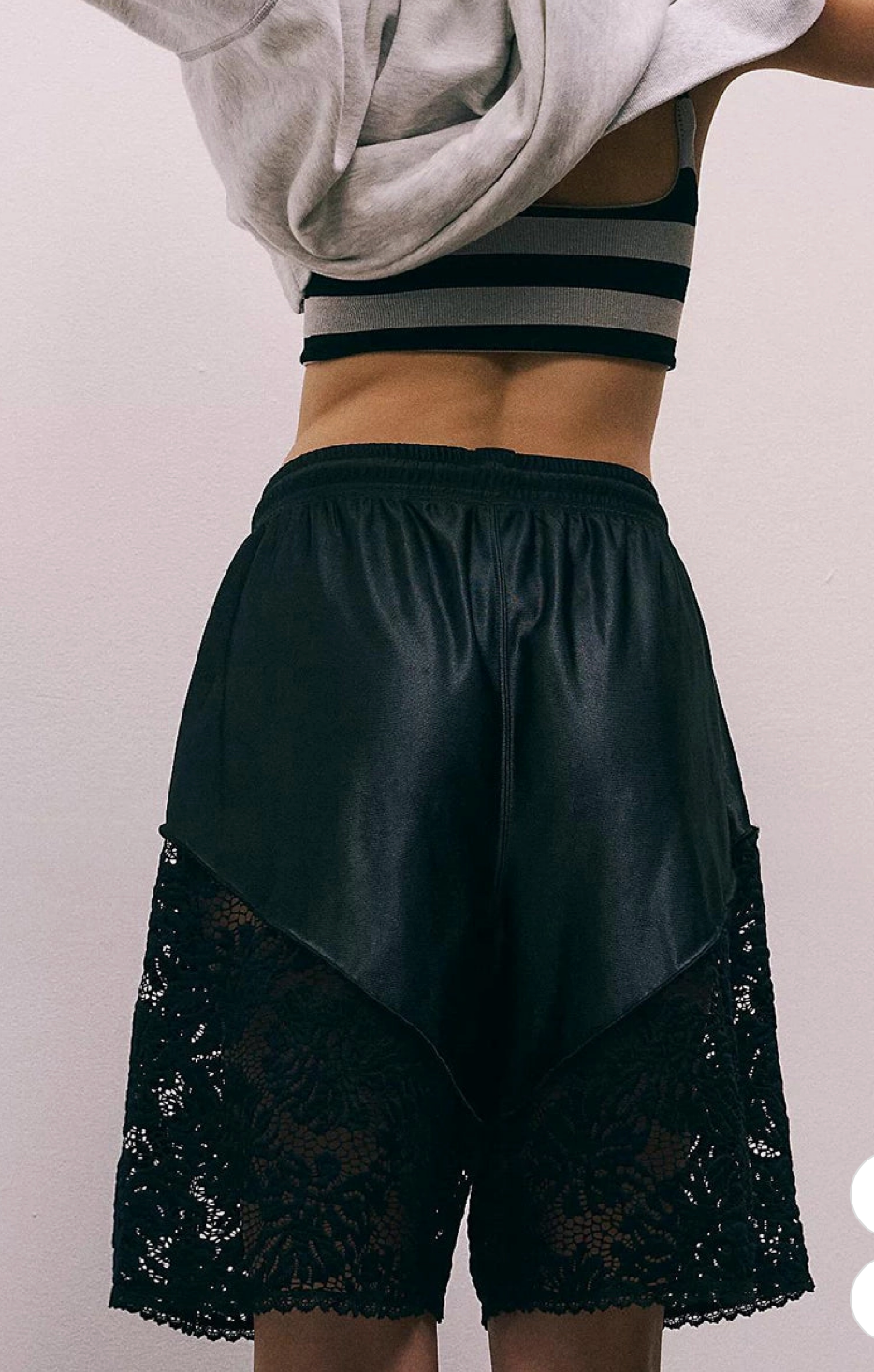 SLEEK LACE PANEL CASUAL SHORTS
