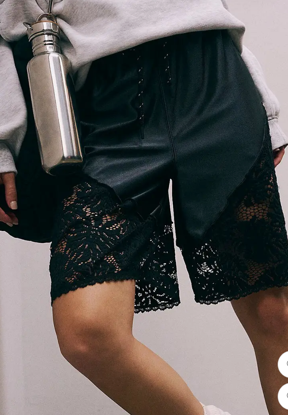 SLEEK LACE PANEL CASUAL SHORTS