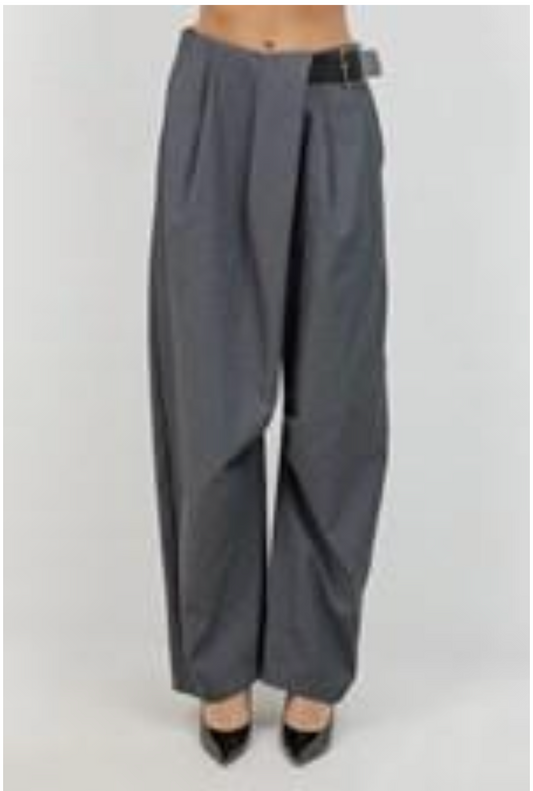 SOFT WOVEN DRAPE TROUSERS WITH BELT