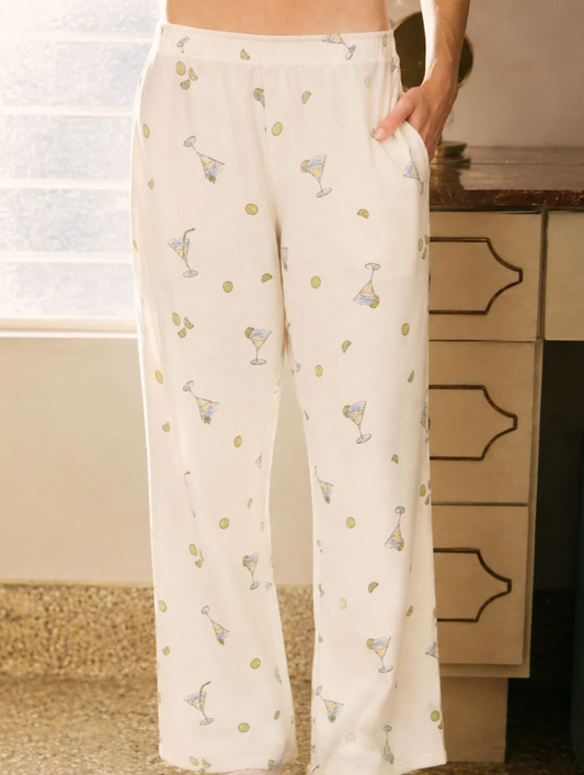 MARTINI MOTIF KNIT LOUNGE PANTS