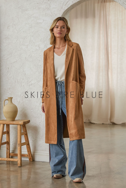 FAUX SUEDE DUSTER