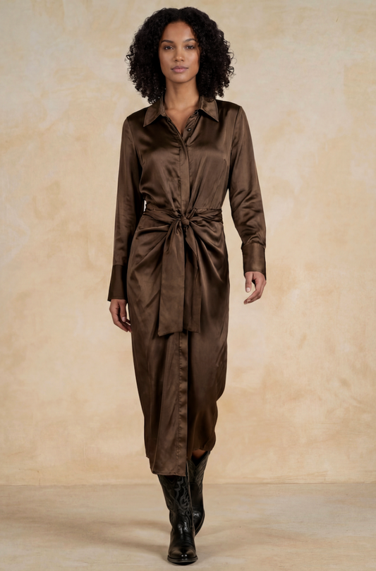 MAXI TIE FRONT DRESS