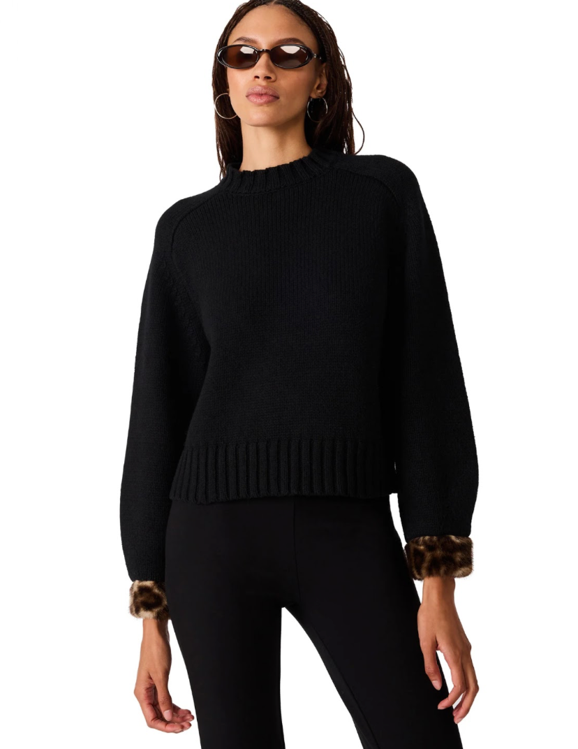 STEVE MADDEN ORION SWEATER WITH FAUX FUR CUFF