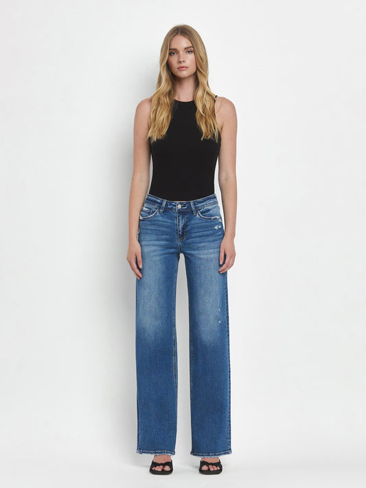 MID RISE FULL LENGTH WIDE LEG JEAN