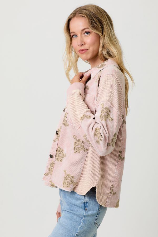 FLOWER EMBROIDERY HOODIE JACKET