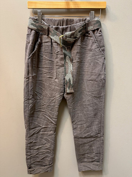 PULL ON CRINKLE PANT W/ BELT