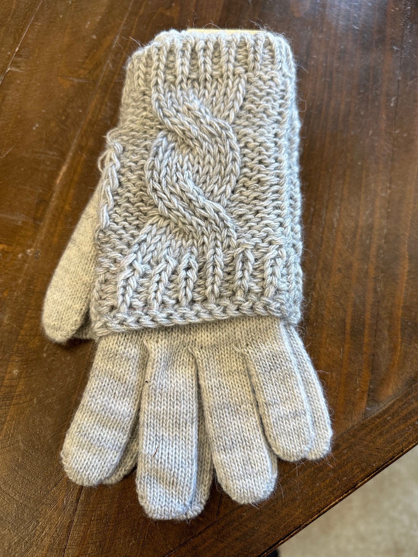 KNITED GLOVES WITH WRIST WARMERS