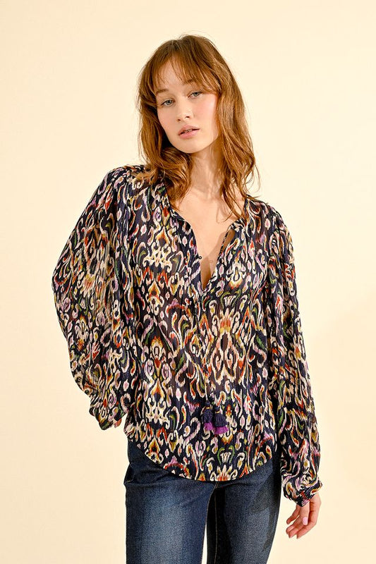 LADIES WOVEN BLOUSE