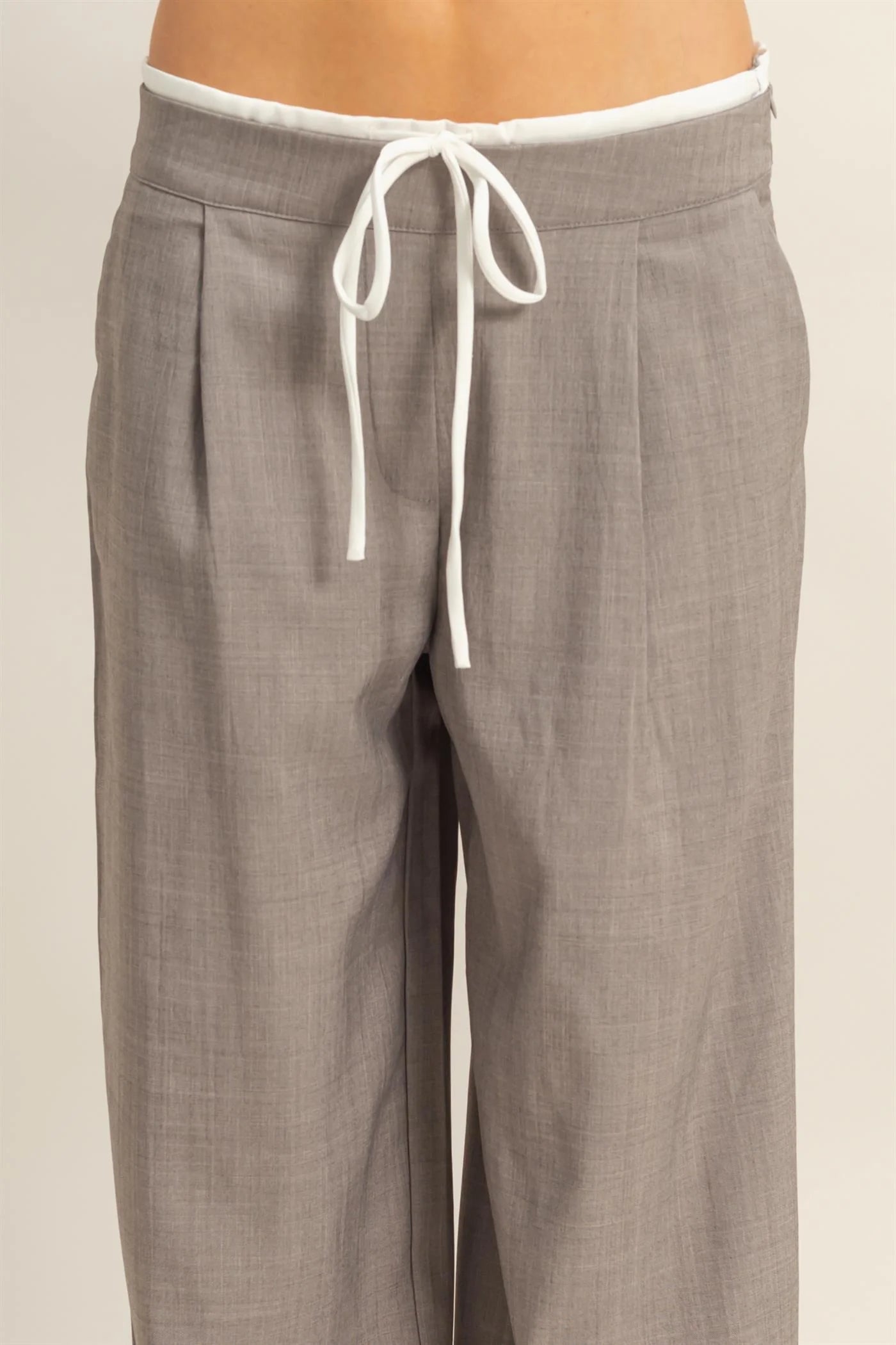 TAILORED TROUSER WITH DRAWSTRING WAIST