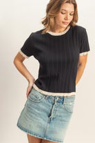 RIBBED CREW NECK SWEATER
