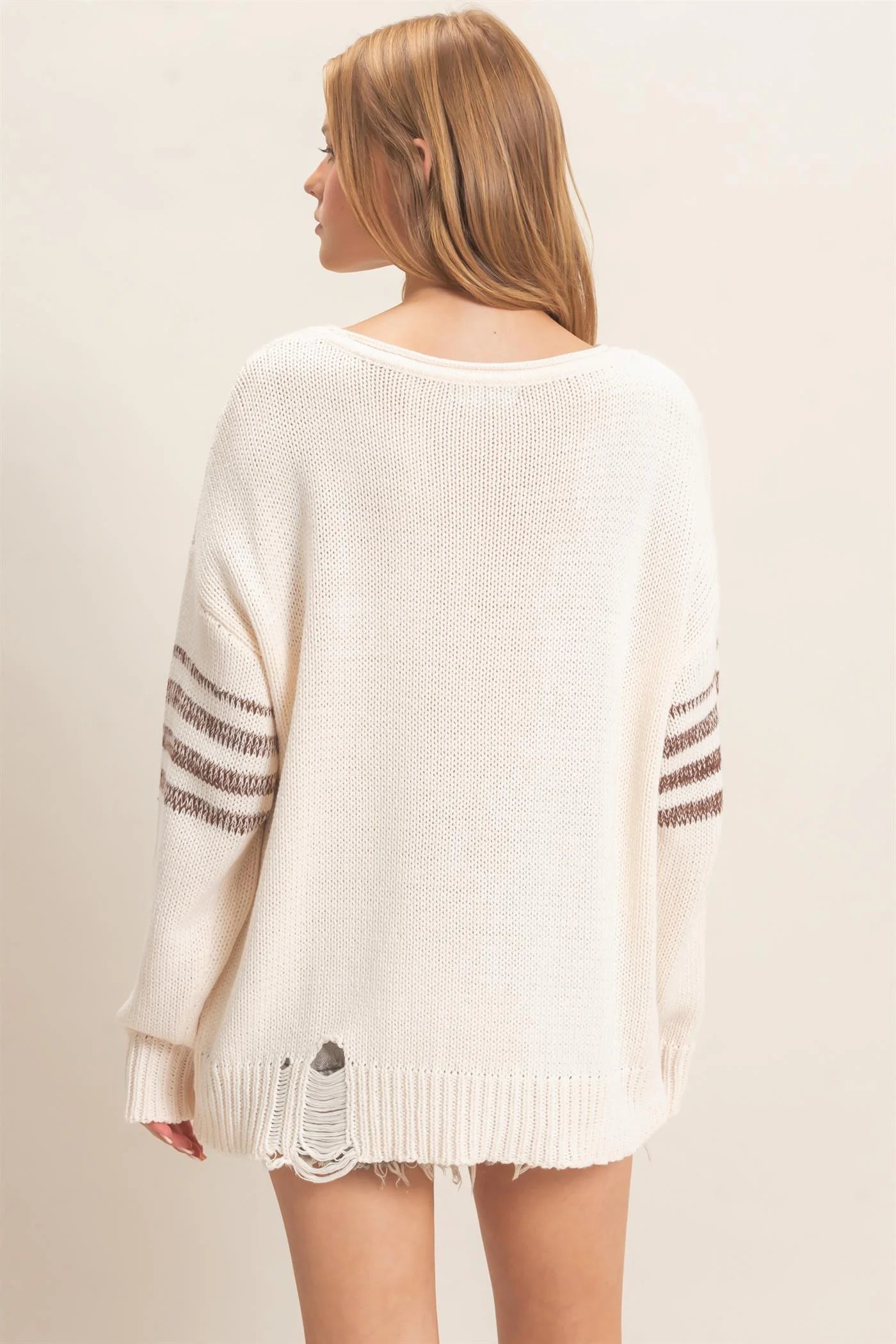 RELAXED KNIT NUMBER SWEATER