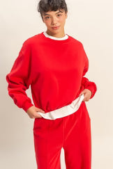 ELASIC HEM CASUAL SWEATSHIRT