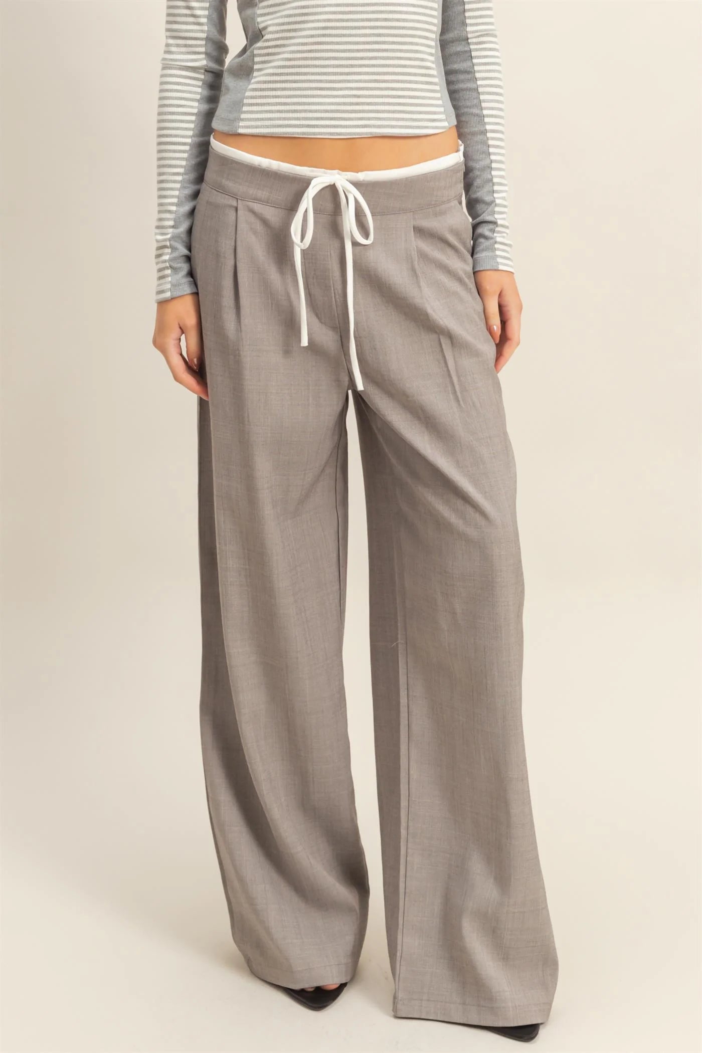 TAILORED TROUSER WITH DRAWSTRING WAIST