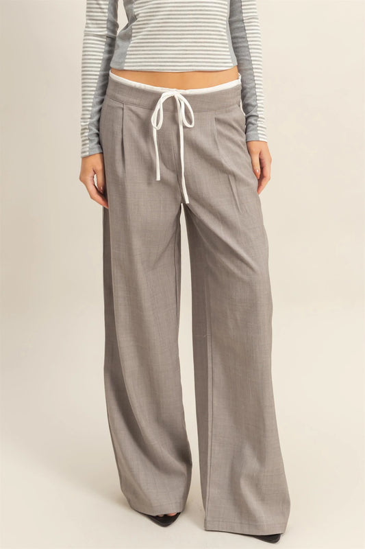 TAILORED TROUSER WITH DRAWSTRING WAIST