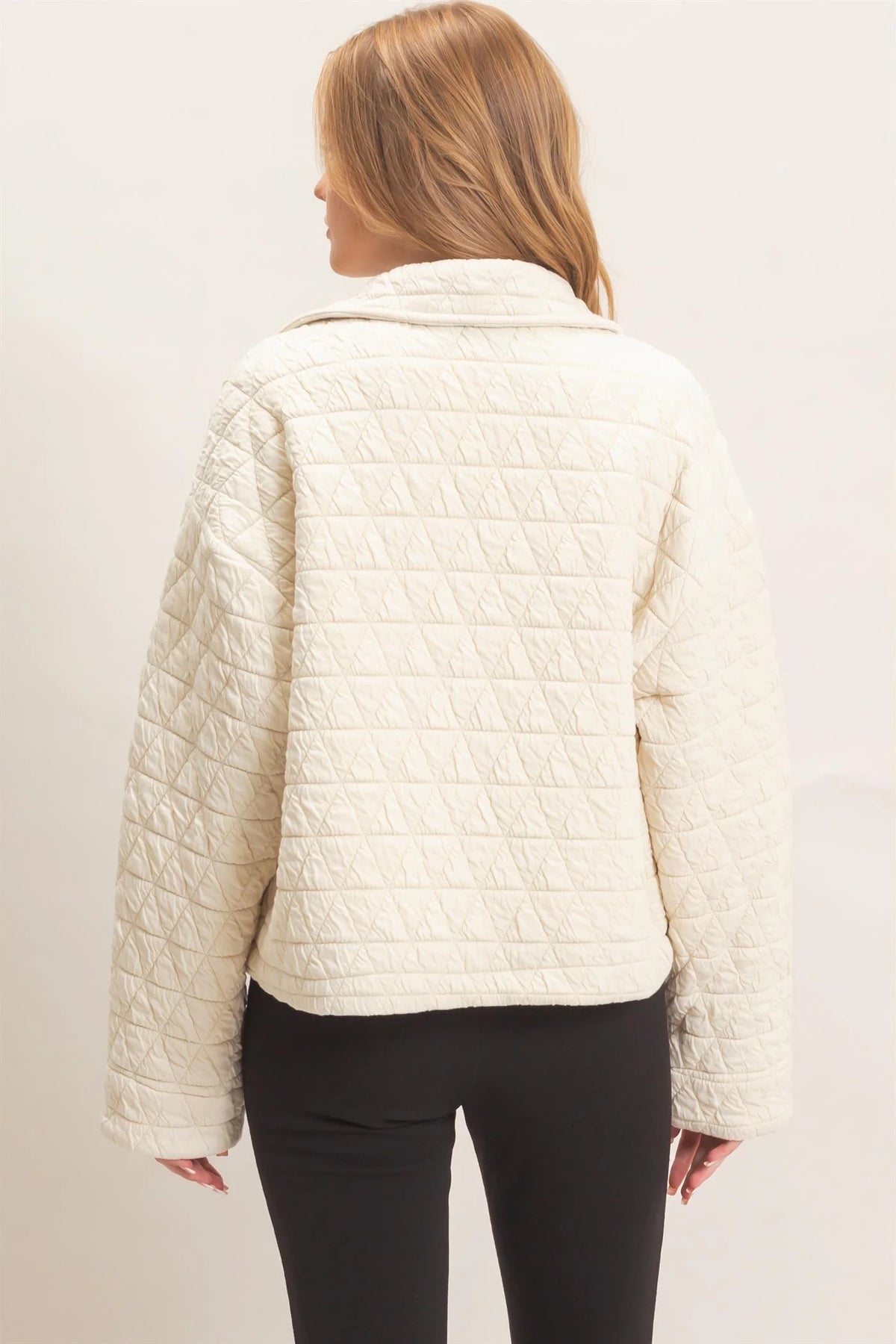 TRIANGLE QUILTED BUTTON JACKET