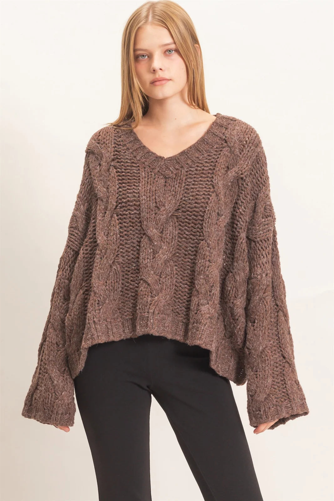 CABLE KNIT SWEATER