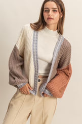 COLOR BLOCK CARDIGAN