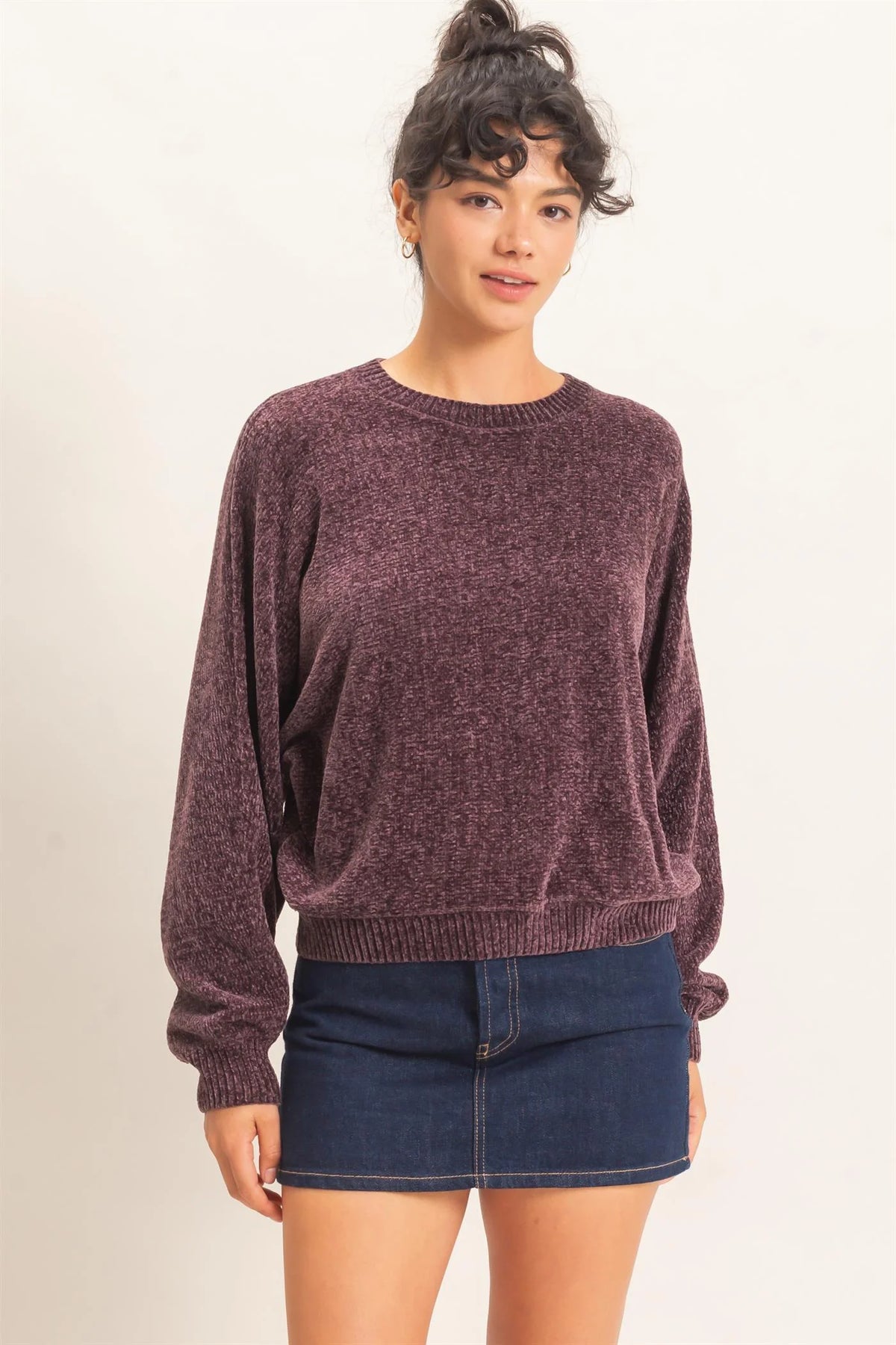 CHENILLE CREW NECK SWEATER