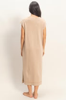 MINERAL WASH CAO SLEEVE MIDI DRES
