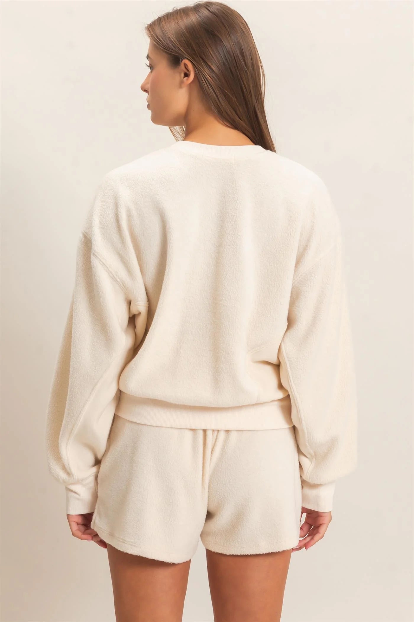 CONTRAST SWEATSHIRT AND SHORT SET