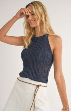 OPEN KNIT SWEATER TANK TOP