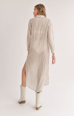 THIN STRIPE OUTER LAYER DUSTER SHIRT