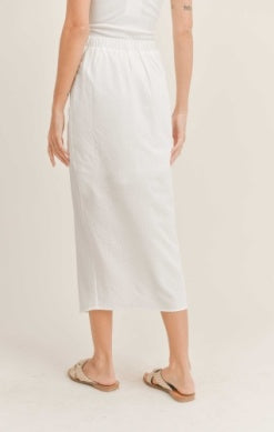 White Midi Skirt with Slit