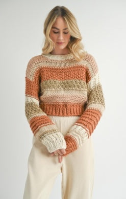 BUTTER PECAN CHUNKY KNIT SWEATER