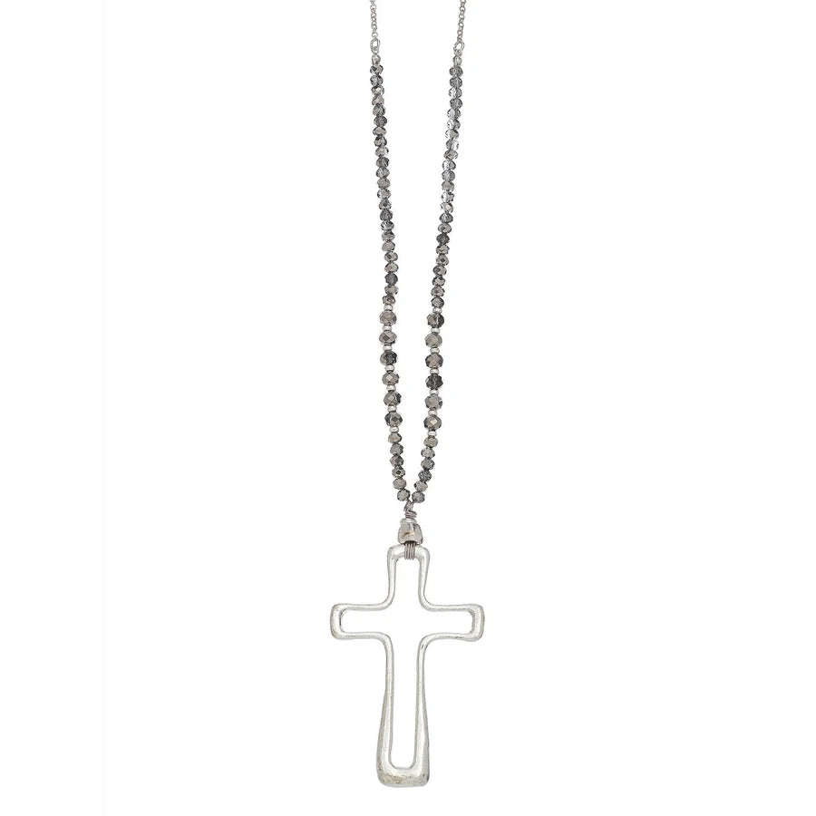 Cross Pendant Necklace Silver 