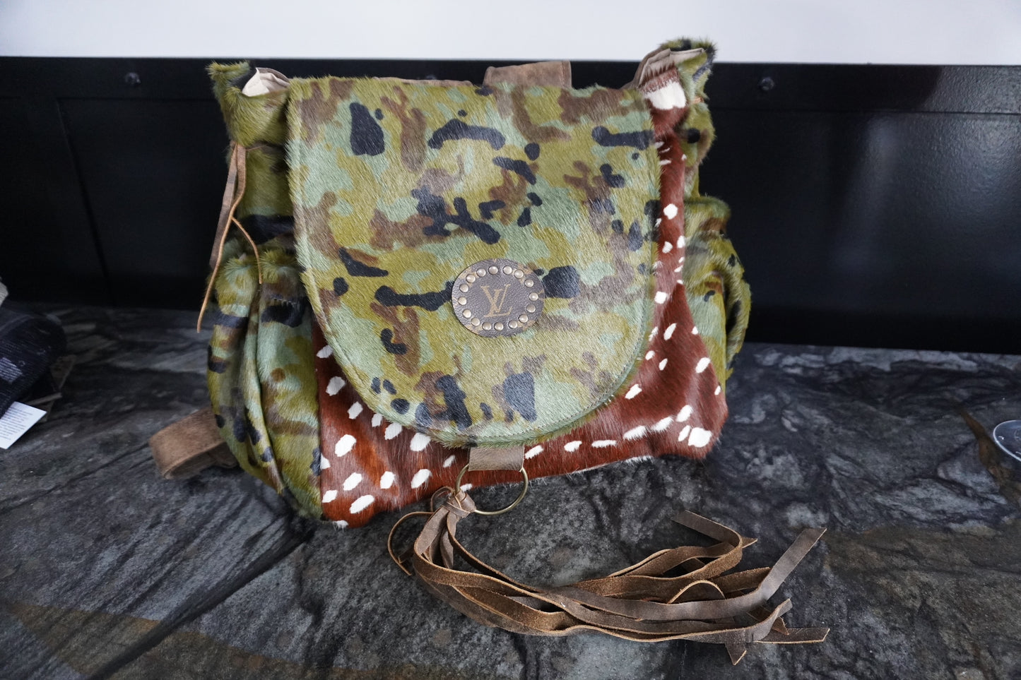 UPCYCLED LOUIS VUITTON LEATHER COW HIDE BACKPACK