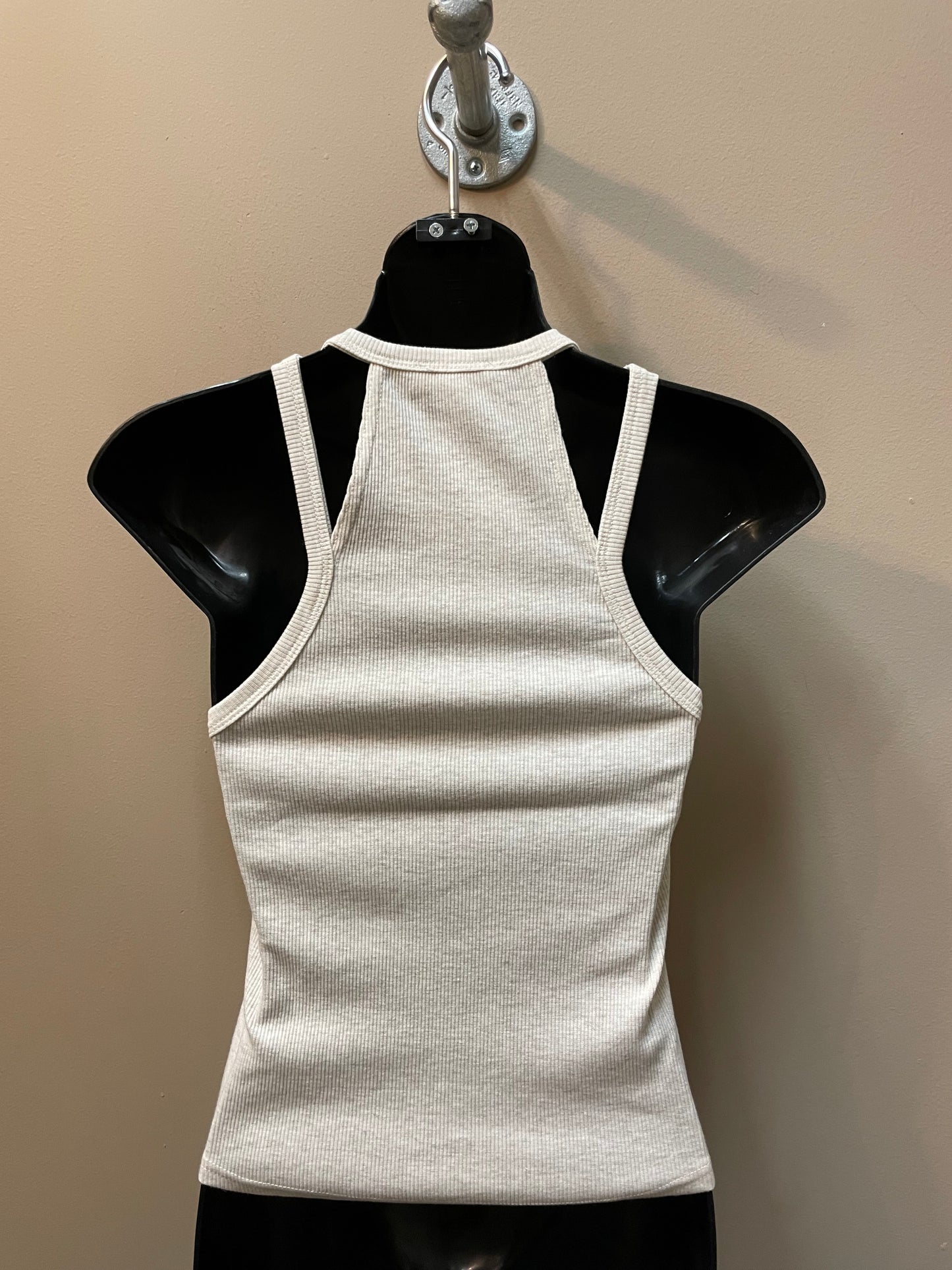 CROSS BANDED NECK RIBBED TANK